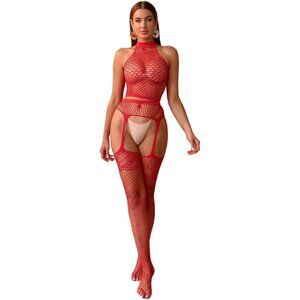 Women's  Red Sexy Lingerie Set Lace Garter Top Hollow Sleepwear Party Base